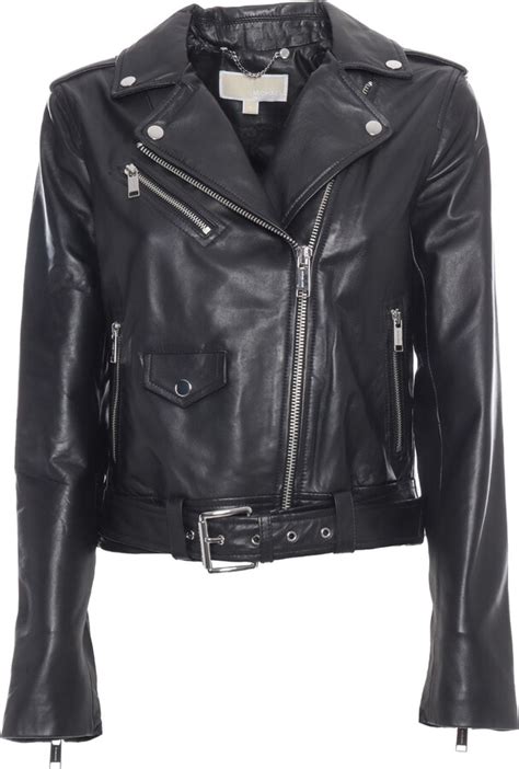 michael kors lavender leather jacket|Michael Kors leather motorcycle jacket.